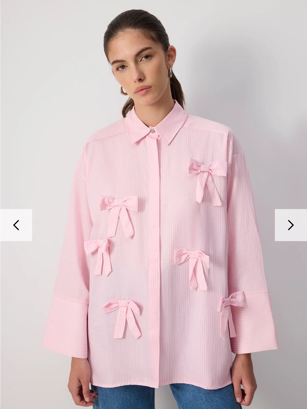 Touche Prive Pink Bow-Embellished Women’s Camisole Shirt